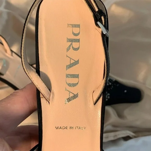 PRADA Womens Black Heels Pumps Sling back Shoes Size 38.5 $700 MSRP - Picture 6 of 9